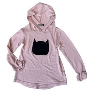 Neatie Kiddie Sweatshirt Girls Size 8 Pink Hoodie Cat Pullover Long Sleeve